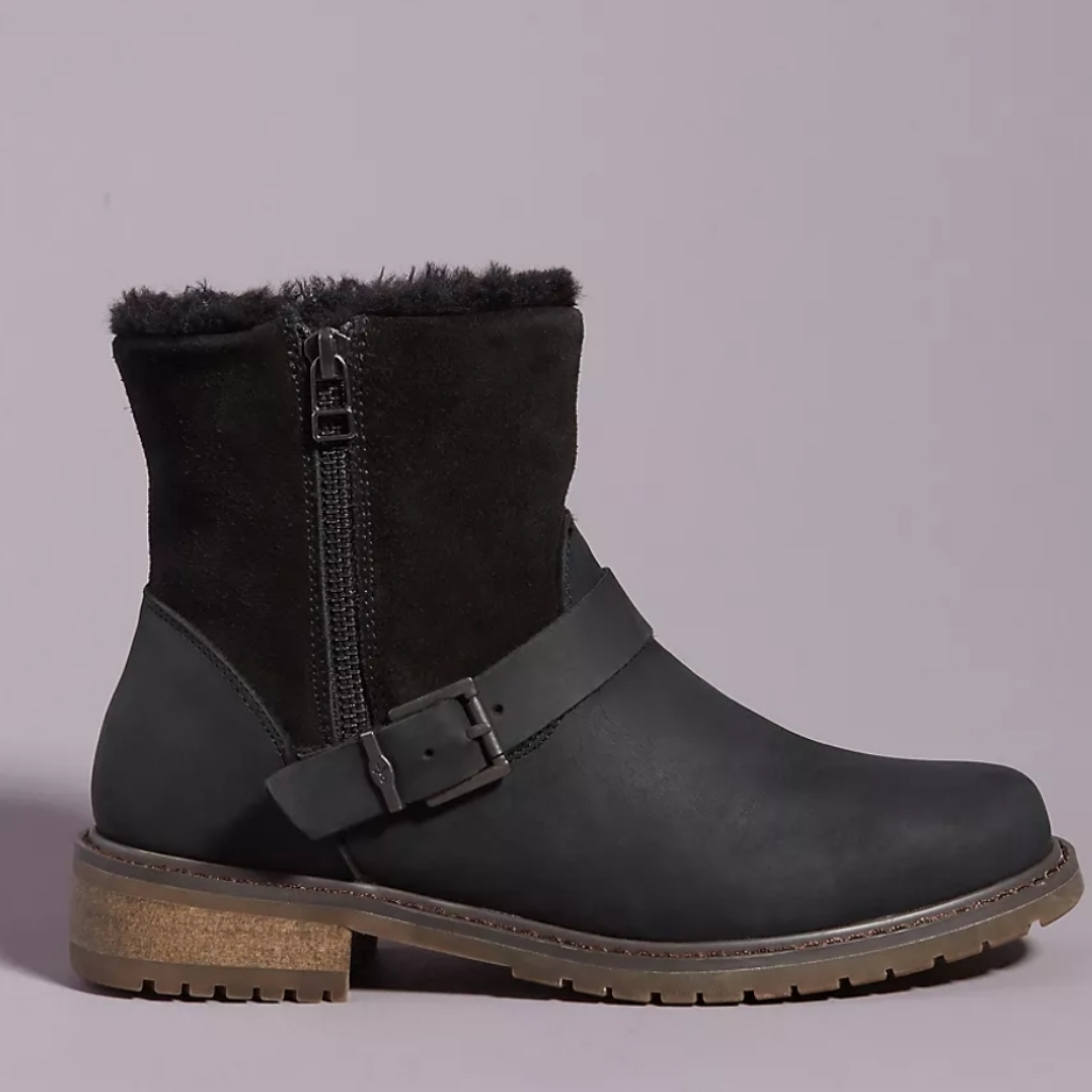 Anthropologie Emu Australia Roadside Weather Moto Boots - Black